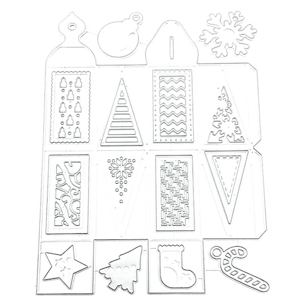 Julklappsförpackning Metallskärande Dies Stenciler För Diy Scrapbooking Dekorativ