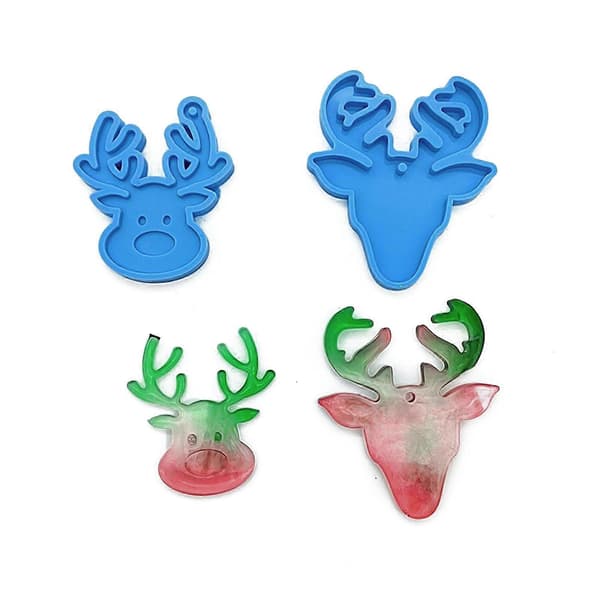 2 stk. Vægophængsforme Elg til Hoved Silikoneforme Hjort Epoxy Resin Form