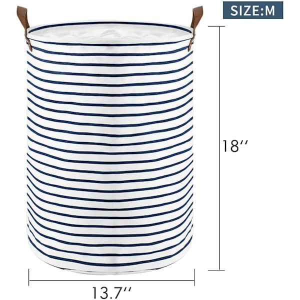 2 stk 35*45cm Stripe Stor Oppbevaringskurv for Klær, Trekkstreng Vask