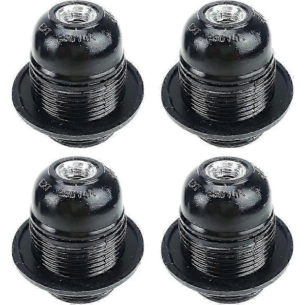 Svart E27 Skruv, E27 Lamphållare, 4st E27 Sockel, E27 Sockel Glödlampa, Solid Lampa, Svart Adapter Sockel