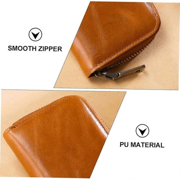 1kpl Organ Card Holder Vetoketjullinen Kolikkokukkaro Etutasku Lompakko Nahkainen Kolikkopussi Luottokortti Ohut Lompakko Matkalompakot