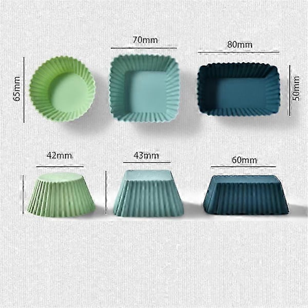 24 stk. silikon cupcake bakeformer gjenbrukbare og non-stick muffins cupcake kakeformer sett for fest