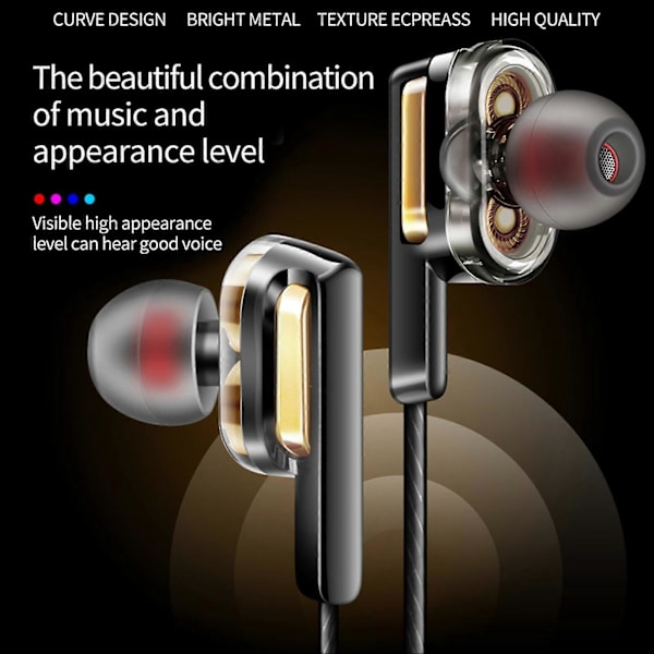 X3 Kablet Ørepropp Hi-Fi HD-kompatibel Samtale Universal 3,5 mm Subwoofer Gaming Musikk Øretelefon med Mikrofon for Trening