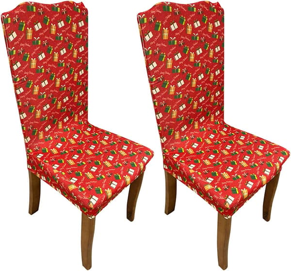 *2 stk. jule-spisestoltrekk - sett med 2 stretch-stoler*