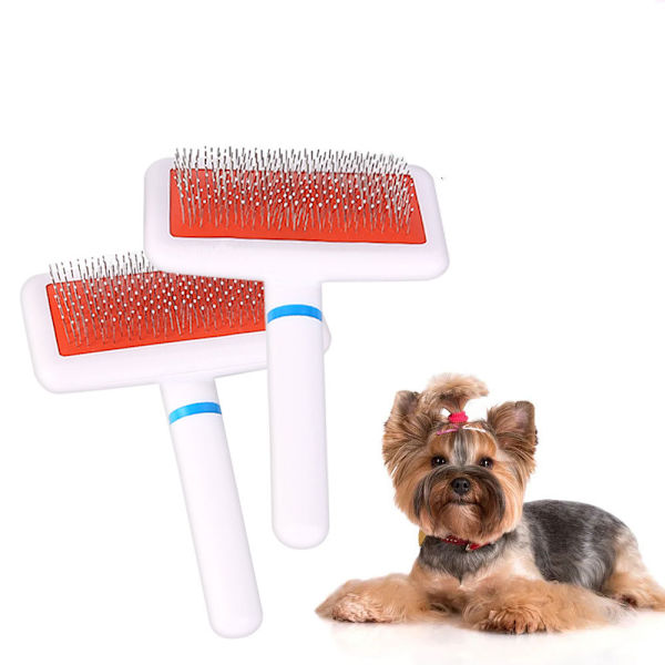 *2 stk. Pet Hair Brushes, Rustfritt Stål Nålkjemme for Hund, Pet Brush*