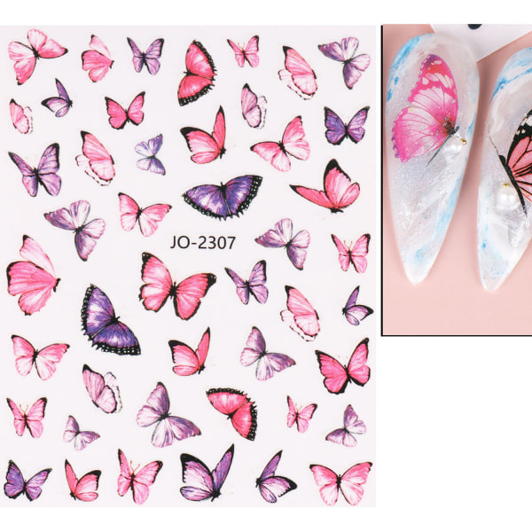 #4 ark med nagelklistermärken (fjärilar)#