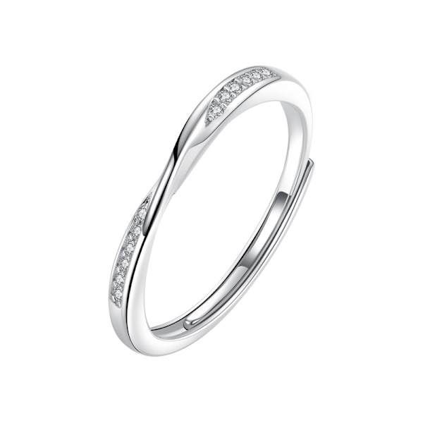 Parring 925 Sterling Silver Justerbar Flickvän Pojkvän