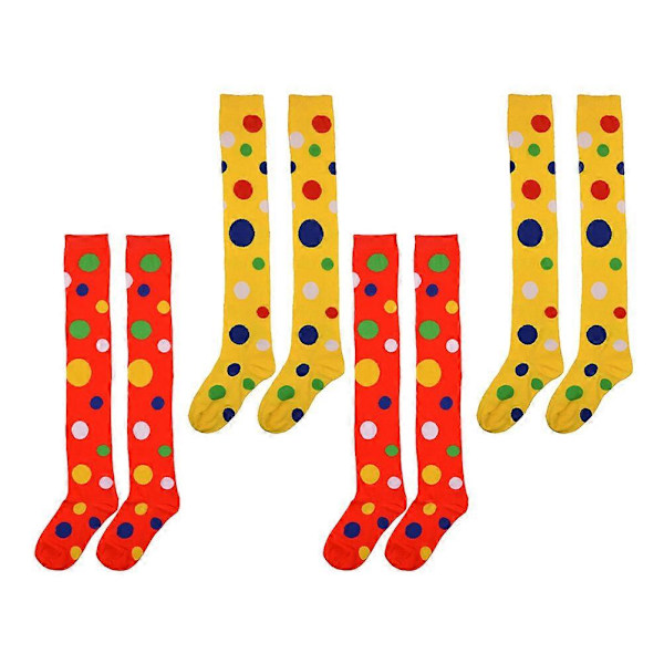 2 paria Polka Dot -polvisukkia, värikkäät pilkulliset pitkät polvisukat cosplay-käyttöön