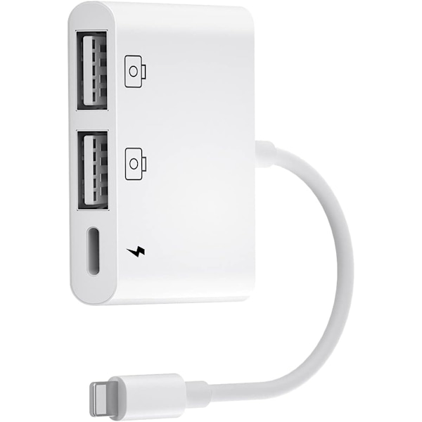 iPhone USB-kamera, 3-i-1 iPhone USB-adapter Lightning USB OTG Fe