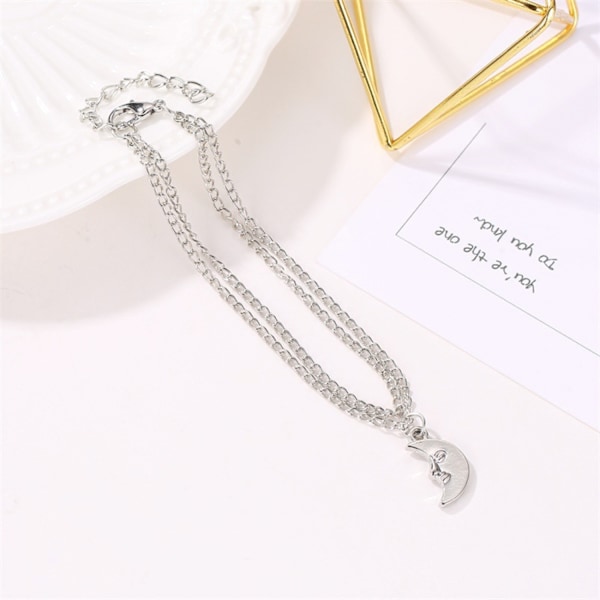 #Silvermåne anklet för kvinnor#
