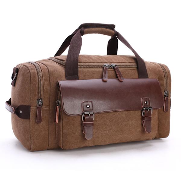 #Udvidbar Canvas Duffel Taske Rejse Overnight Holdall Weekend Taske#
