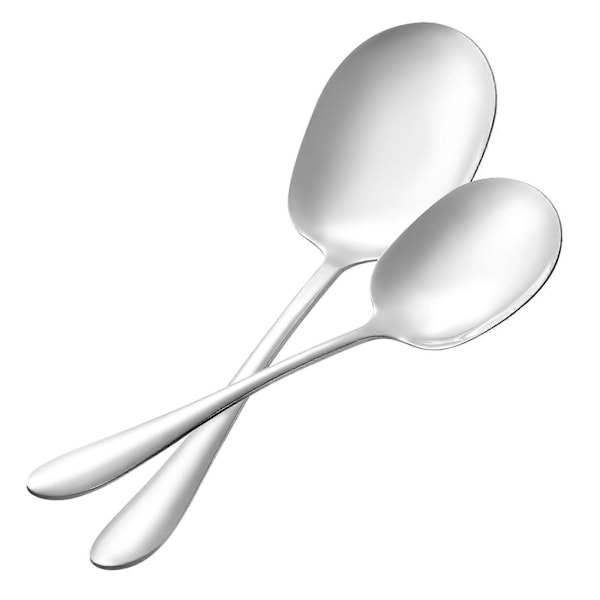 BESTONZON 2 st Rostfria Serveringsskedar Västliga Matlagningsskedar Middagsskedar Risskedar