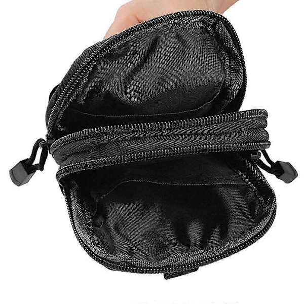 Ulkoiluun sopiva sotilaallinen urheilullinen vyölaukku, 1 kpl, musta