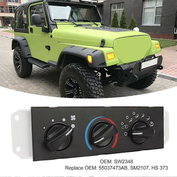 AC Varmeapparat Kontrollpanel SW2348 med Viftemotorbryter Klimaanlegg Kontrollmodul for Wrangler TJ 1999-2004