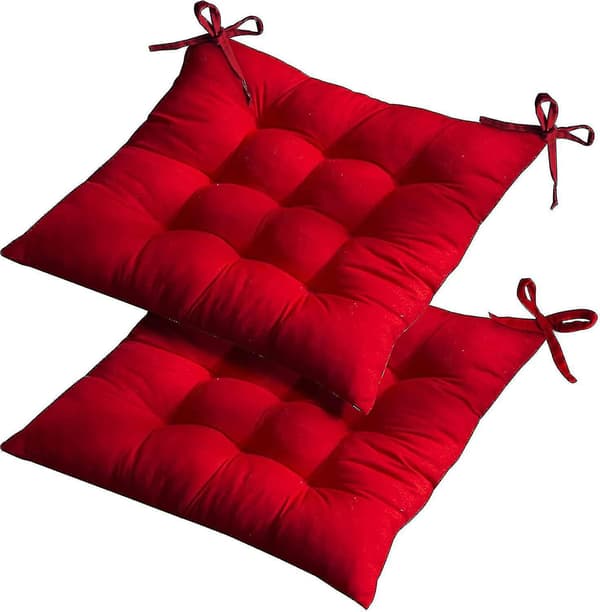 Sittdynor för matstolar, 2-pack 40x40cm Röd Tjock