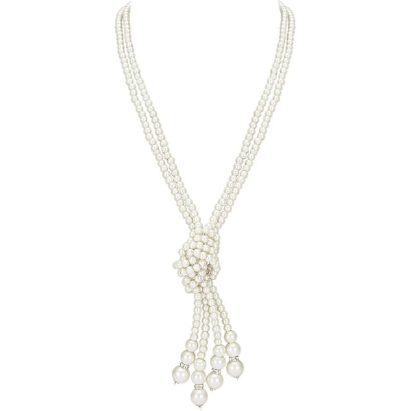 Pitkä helminauha tekohelmistä, helminauhasetti, pitkä helminauha, 1920-luvun Gatsby-asuste