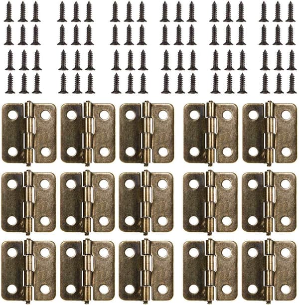 *18 x 15 mm Flat Hinge, 50Pcs Mini Retro Hinge i Antikk Bronse,*