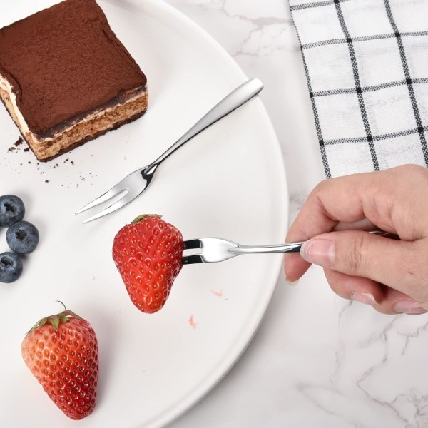 (pakke med 5) Mini Frugt Salat Gaffel 18/10 Rustfrit Stål Snack Gaffel