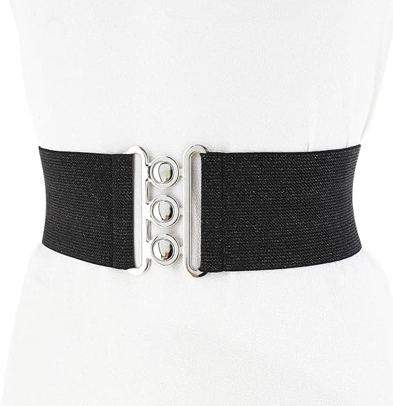 #Elastisk damebelte  bredt belte med 3 knapper  vintage stil #