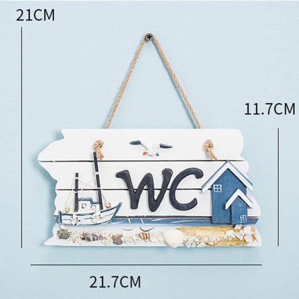 Dørskilt i tre WC-merke Henge WC-dør WC-plate Bad