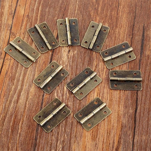 *18 x 15 mm Platt Scharnier, 50 st Mini Retro Scharnier i Antik Brons,*