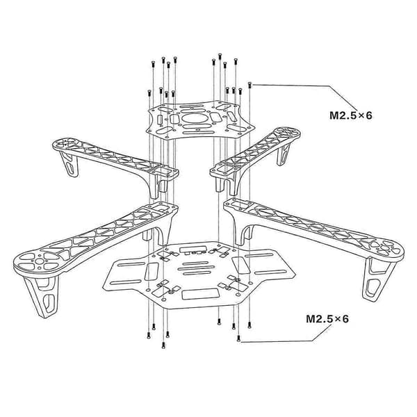 F450 4-Akset Quadcopter Rammesæt Multi-Rotor Support F450 Quadcopter Drone til KK RC Quadcopter