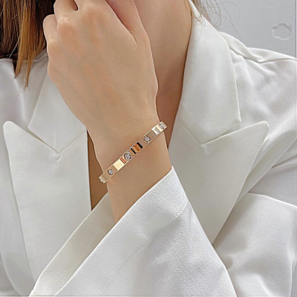 Armband, armband i rostfritt stål, tjockt armband för män, roséguldfärgad födelsedagspresent