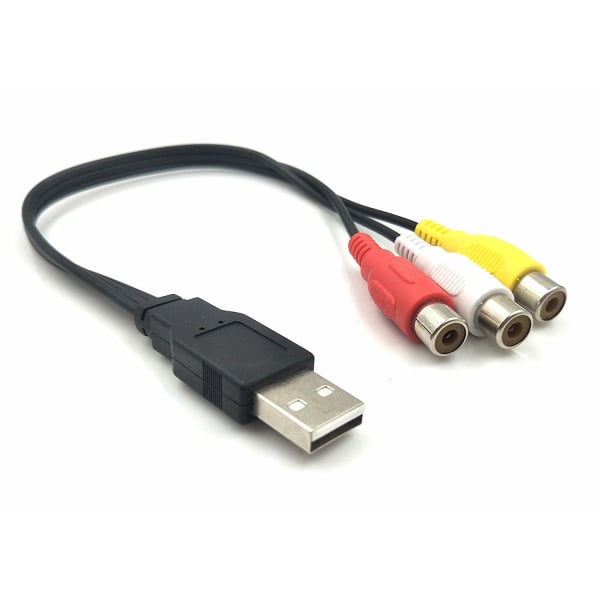 #USB2.0 A Han till 3 RCA Hon Splitter Audio Video AV Komposit Adapterkabel#