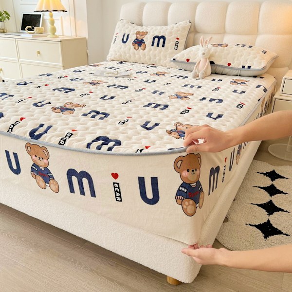#Tjock vadderad spänd lakan 150x200CM, 2 st örngott#