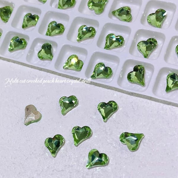 60 stk./sæt Hjerte Negle til Rhinestone Flatback Glas Hjerte Rhinestones 3D Charms
