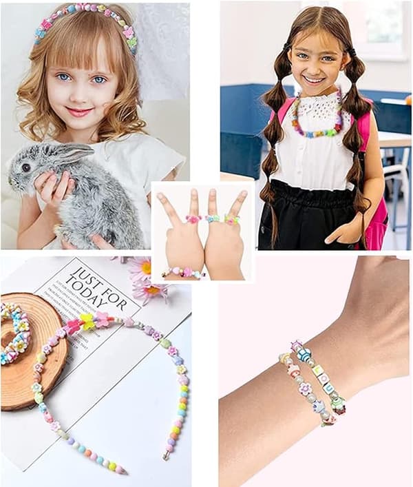 Barnpärlor, 550+ st Pärlor för Armband, Smyckes Pärlset Lämpligt
