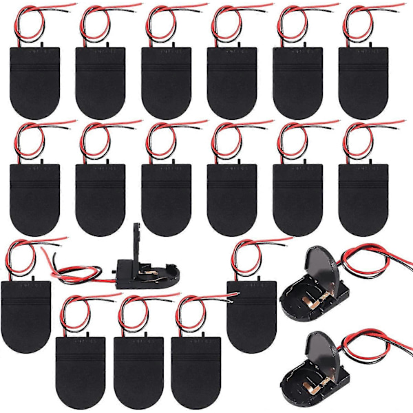 Kryp Pakke med 20 Cr2032 Batteriholder, Generel Knapcelle Batteriadapter Clip Socket On/off Kontakt, 1 X 3v Cr2032 Knapcelle Batteriholder Til LED