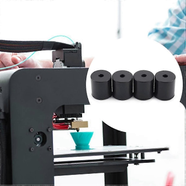 Silikonisolerad Dämpare Buffertrör Enhet 3D-Skrivare Uppvärmd Bädd Nivellering Anet A8 Wanhao D9 Anycubic Mega, 40*40*8mm Svart
