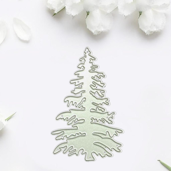 Metalliska Utskurna Julgransmallar för Scrapbooking, Stämpling, Korttillverkning, Embossing, DIY
