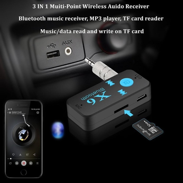 /#/Bluetooth 5.0 Musikkmottaker for Bil/Hjem Stereo Bluetooth AUX/#/