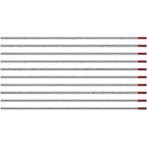 TIG-hitsaus volframielektrodit 2% toriumilla WT20 (punainen) 1,6 mm * 150 mm, 10 kpl per pakkaus