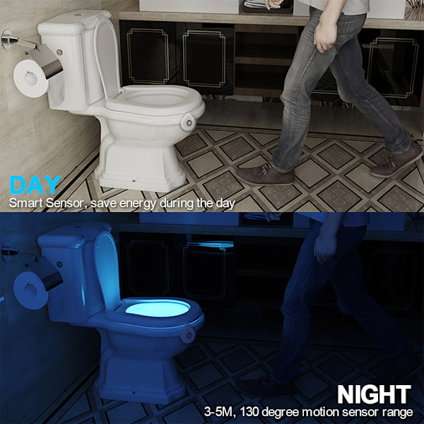 Intelligent bevægelsessensor lampe Natlys Toilet sæde dekoration