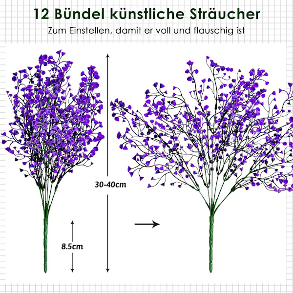#Lila, Konstgjorda växter Konstgjorda blommor för utomhusbruk, väderbeständiga#