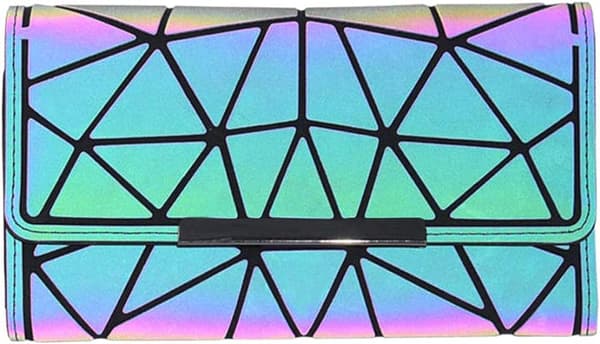 *Geometrisk lång plånbok plånbok mode lysande trefaldigt gitter vägg*