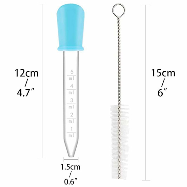 5ml Plastik Graduerede Pipetter og 1 Rensningsbørste, Pipette Dråbe