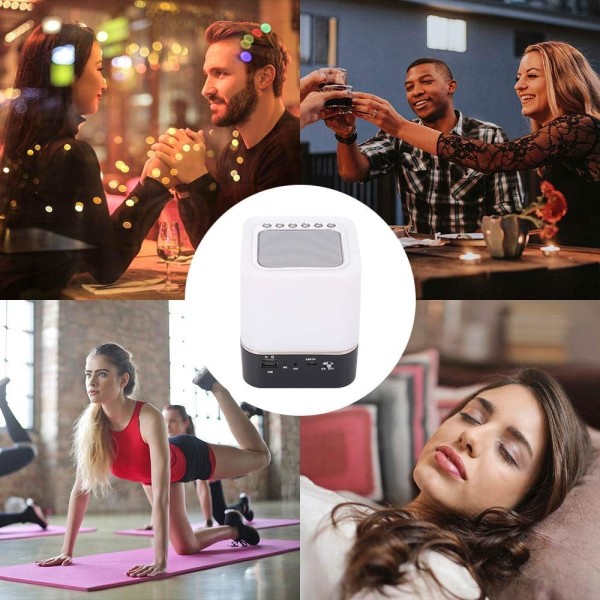 *Sänglampa med väckarklocka Bluetooth-högtalare, HiFi Bluetooth N*