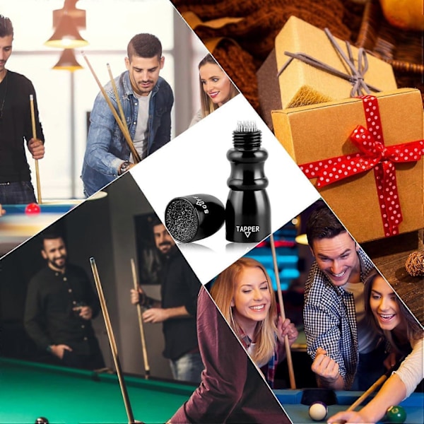 3-in-1 Pool Cue Tip Shaper/Scuffer/Aerator Pool Cue Tip Tool Ruostumattomasta teräksestä valmistettu Pool Cue Stick -korjaustyökalu Biljardi Pool Cue -tarvikkeet (musta)