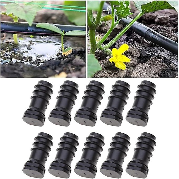 10 kpl 16 mm:n tippakasteluletkun adapterikärkiä puutarhan kasteluletkuille, puutarhakastelutarvikkeet, letkun kärjet (musta 33x17 mm)