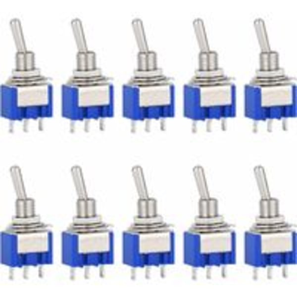 10 st AC 125V 6A 3-stifts Mini Rocker Switch 2-läges för Arduino
