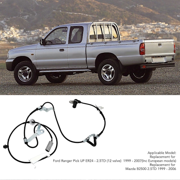 ABS Hjulhastighetssensor Fram Vänster MF412012365 Känslig Ersättning för Ford Ranger Pick UP ER24 2.5TD 1999 till 2007