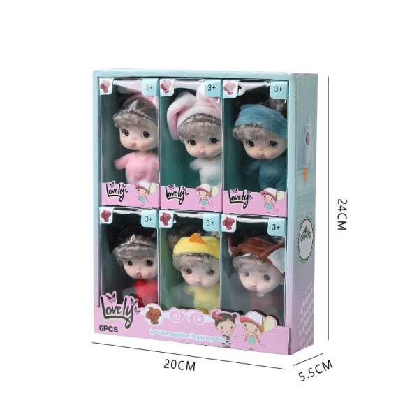 6 kpl Noble Doll Pyjamas Diary 11cm Mini Doll Gift Barbie