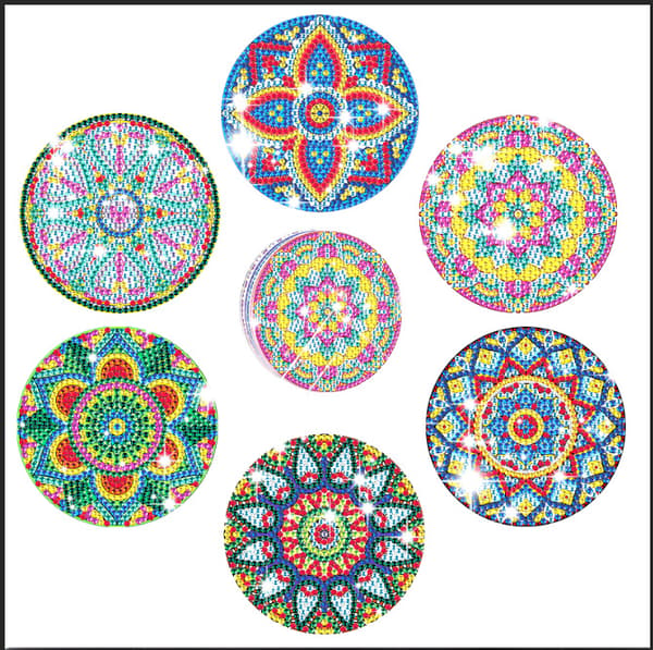 Set med 6 DIY diamantmaleri-underlag - Moti