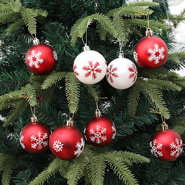 12 st Snöflinga Julgranskulor Splittersäkra Säkra Mini Julkulor För Heminredning Kaesi