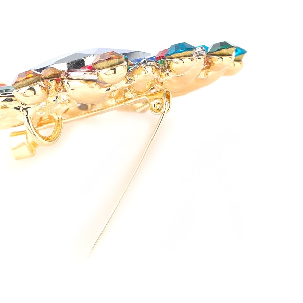 Blommig Rhinestone Statement Brosch Nål Antik Multi