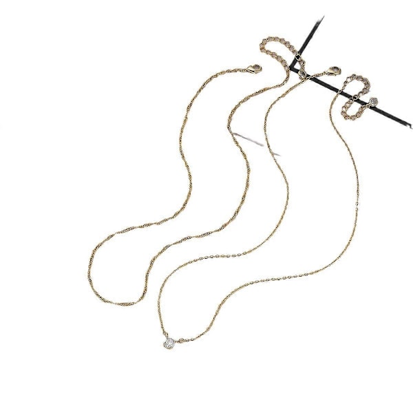 Diamanthalskæder til kvinder, fin guldkæde forgyldt lang lariat halskæde simpel guld diamant choker halskæde
